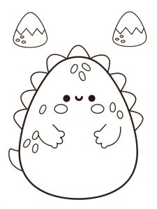A Squishmallow dinosaur with tiny arms coloring page
