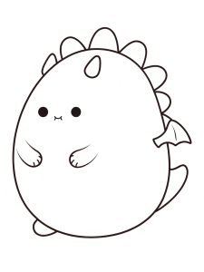 A Squishmallow dragon with tiny wings coloring page