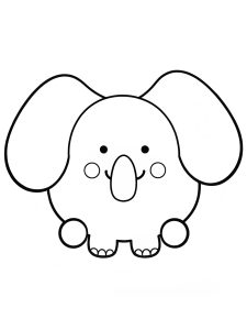 A Squishmallow elephant with big floppy ears coloring page