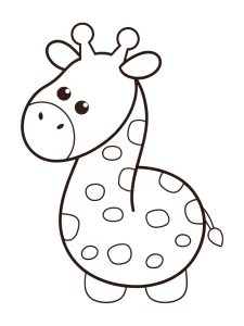 A Squishmallow giraffe with long legs and spots coloring page