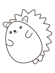 A Squishmallow hedgehog rolling into a ball coloring page