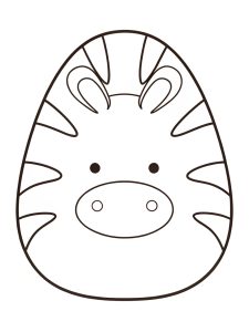 A Squishmallow zebra with cute stripes coloring page