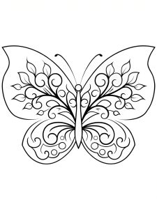 A butterfly mandala featuring a tree of life as part of its design coloring page