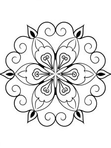 A butterfly mandala featuring swirling clouds and gusts of wind coloring page