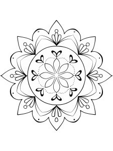 A butterfly mandala inspired by Indian henna patterns and Mehndi art coloring page