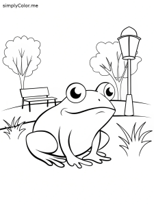 A frog in a city park