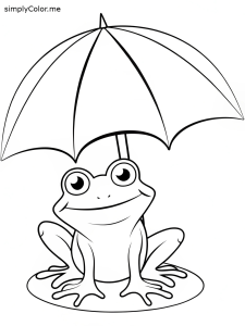 A frog under an umbrella