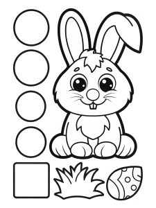Bunny coloring page cute