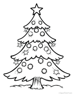 Christmas tree coloring page Christmas tree coloring page