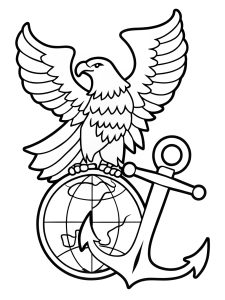 Eagle globe and anchor coloring page Eagle globe and anchor coloring page