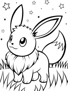 Eevee watching the stars coloring page