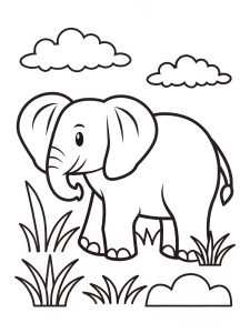 Elephant coloring page free printable