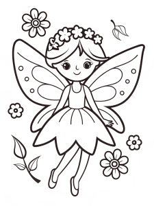 Fairy coloring page printable Fairy coloring page printable