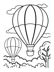 Hot air balloon coloring page easy