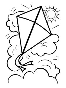 Kite coloring page free