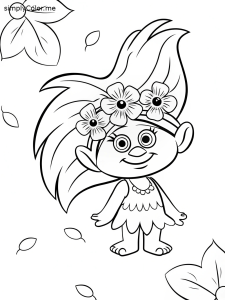Poppy troll coloring pages