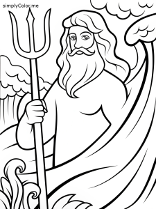 Poseidon coloring page