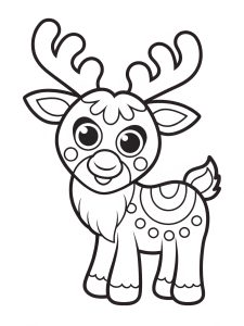 Reindeer coloring page simple Reindeer coloring page simple