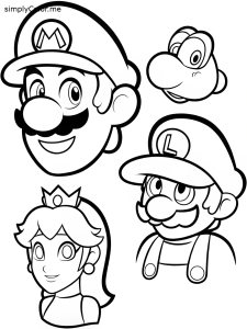 Super mario characters coloring pages