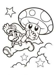 Super mario jumps coloring page