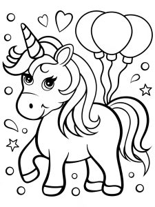 Unicorn DIY birthday card bold coloring pages