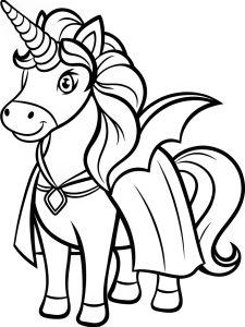 Unicorn Halloween costume bold coloring pages