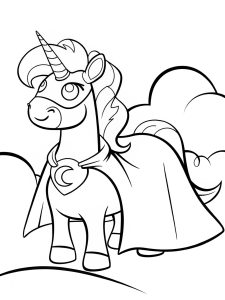 Unicorn Marvel superhero crossover bold coloring pages