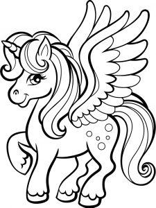 Unicorn Pegasus mythical creature bold coloring pages