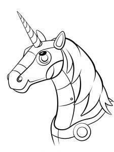 Unicorn robot cyborg bold coloring pages
