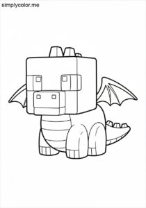 Baby Minecraft dragon coloring page