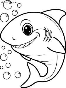 Baby shark coloring page