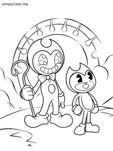 Bendy and the ink machine coloring page, bold and easy Bendy and the ink machine coloring page