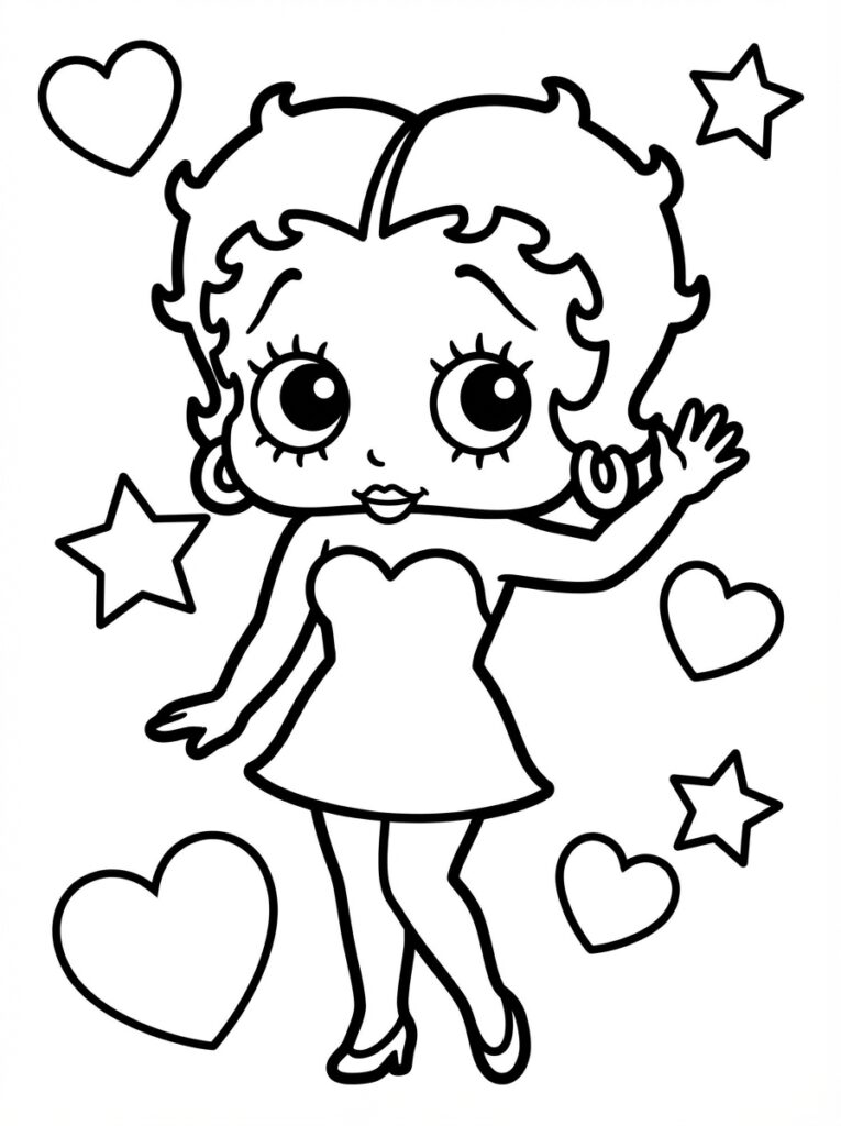 Betty Boop coloring sheet