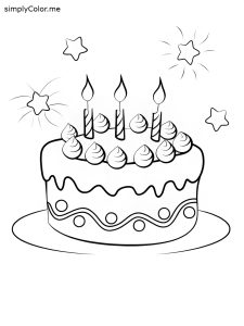 Birthday cake coloring page printable