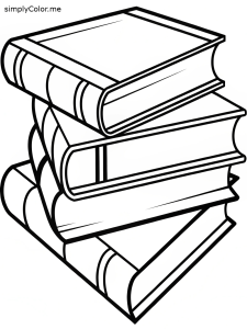 Books coloring easy pages, bold and easy Books coloring easy pages