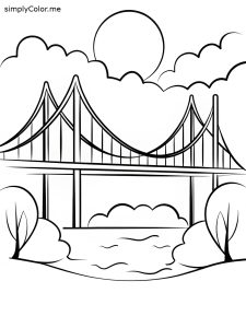 Bridge coloring page