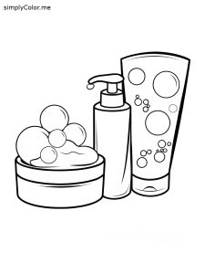 Bubble skincare coloring page, bold and easy Bubble skincare coloring page