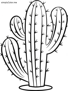 Cactus coloring page, bold and easy Cactus coloring page