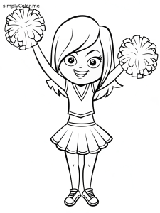 Cheerleader coloring pages cheer people drawings easy cher