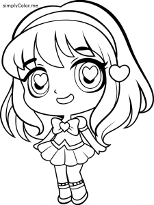 Chibi cute anime coloring pages girl