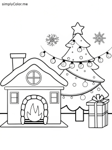 Christmas adult coloring pages, bold and easy Christmas adult coloring pages