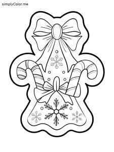 Christmas cookie coloring page, bold and easy Christmas cookie coloring page
