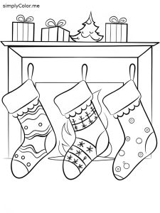 Christmas stockings coloring page