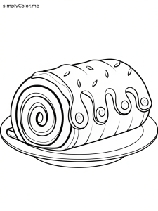 Cinnamon roll coloring page
