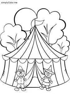 Circus tent coloring page