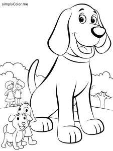 Clifford the big red dog coloring page, bold and easy Clifford the big red dog coloring page