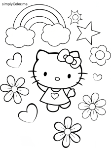 Color pages hello kitty printables