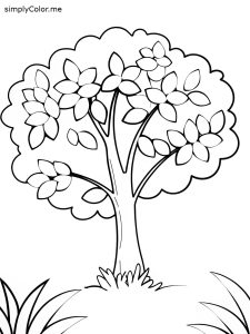 Coloring page bush, bold and easy Coloring page bush