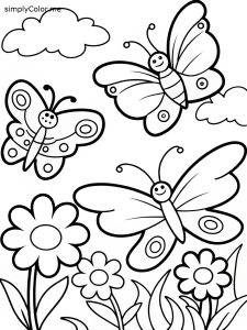 Coloring page butterflies