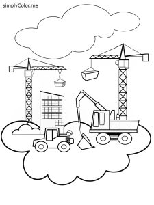 Coloring page construction, bold and easy Coloring page construction
